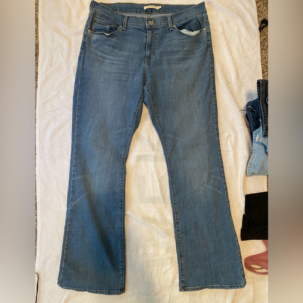 Bootcut style luck brand like new jeans
